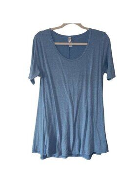 LuLaRoe Blue Heather Short Sleeve Tunic Shirt Womens Size S